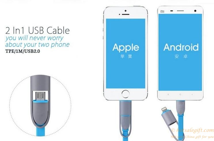 hotsalegift 2 1 retractable usb cable data charger cable samsung iphone android