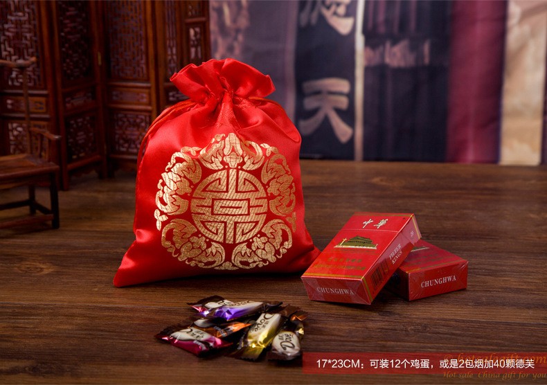 hotsalegift chinese style brocade wedding candy bags 2