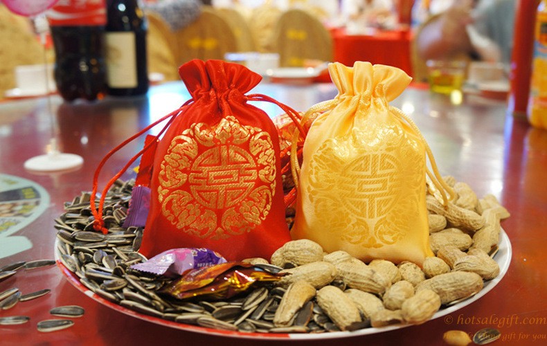 hotsalegift chinese style brocade wedding candy bags