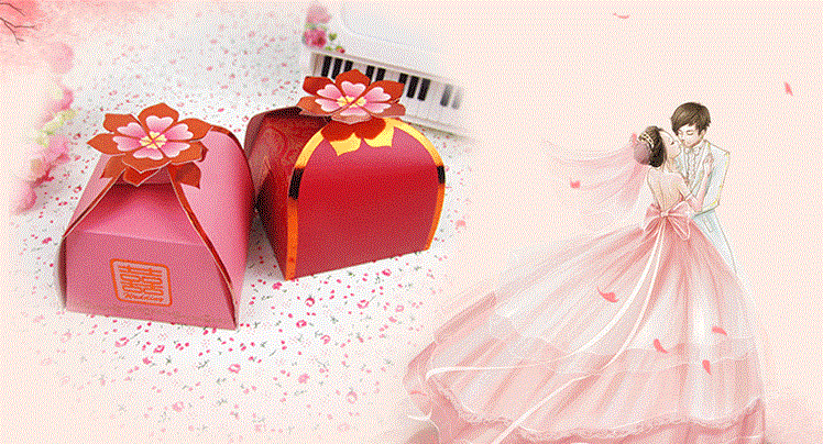 hotsalegift chinese style sakura square wedding candy box