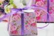 Творчески печат цветя хартия кутия бонбони Сватбени подаръчета