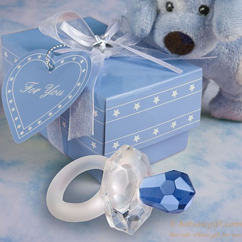 hotsalegift crystal blue baby pacifiers baby birthday party gift keychain