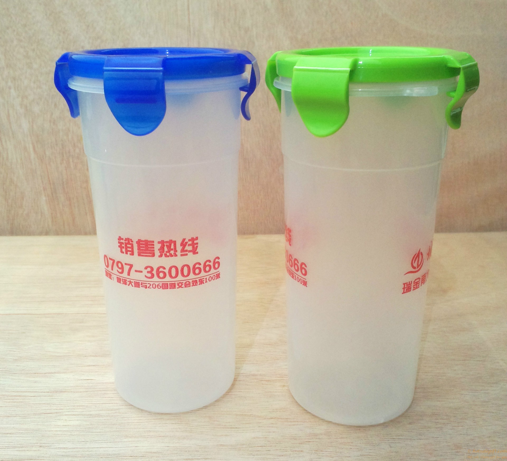 hotsalegift double plastic cups creative promotional gifts advertising water bottle printed logo 1