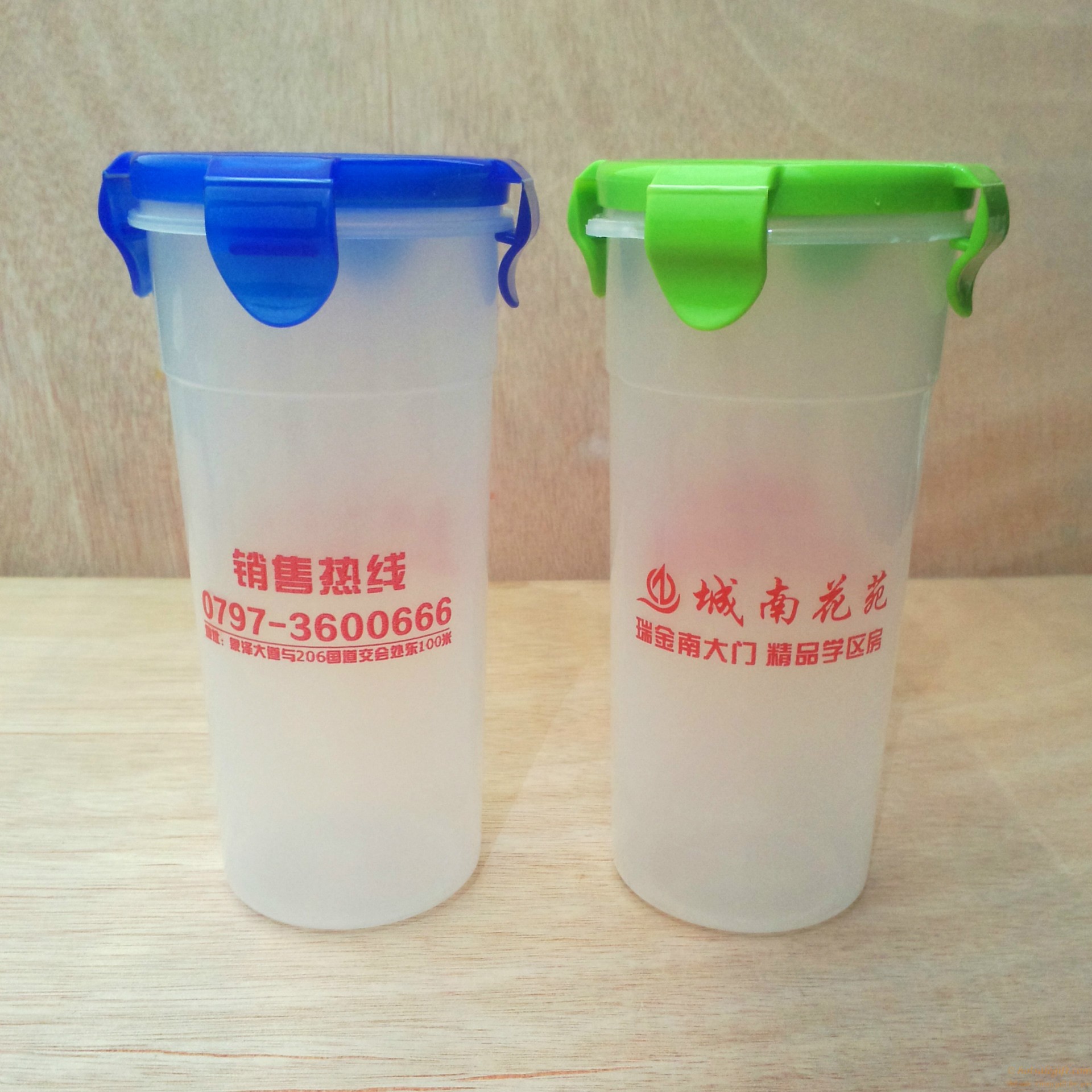 hotsalegift double plastic cups creative promotional gifts advertising water bottle printed logo 2