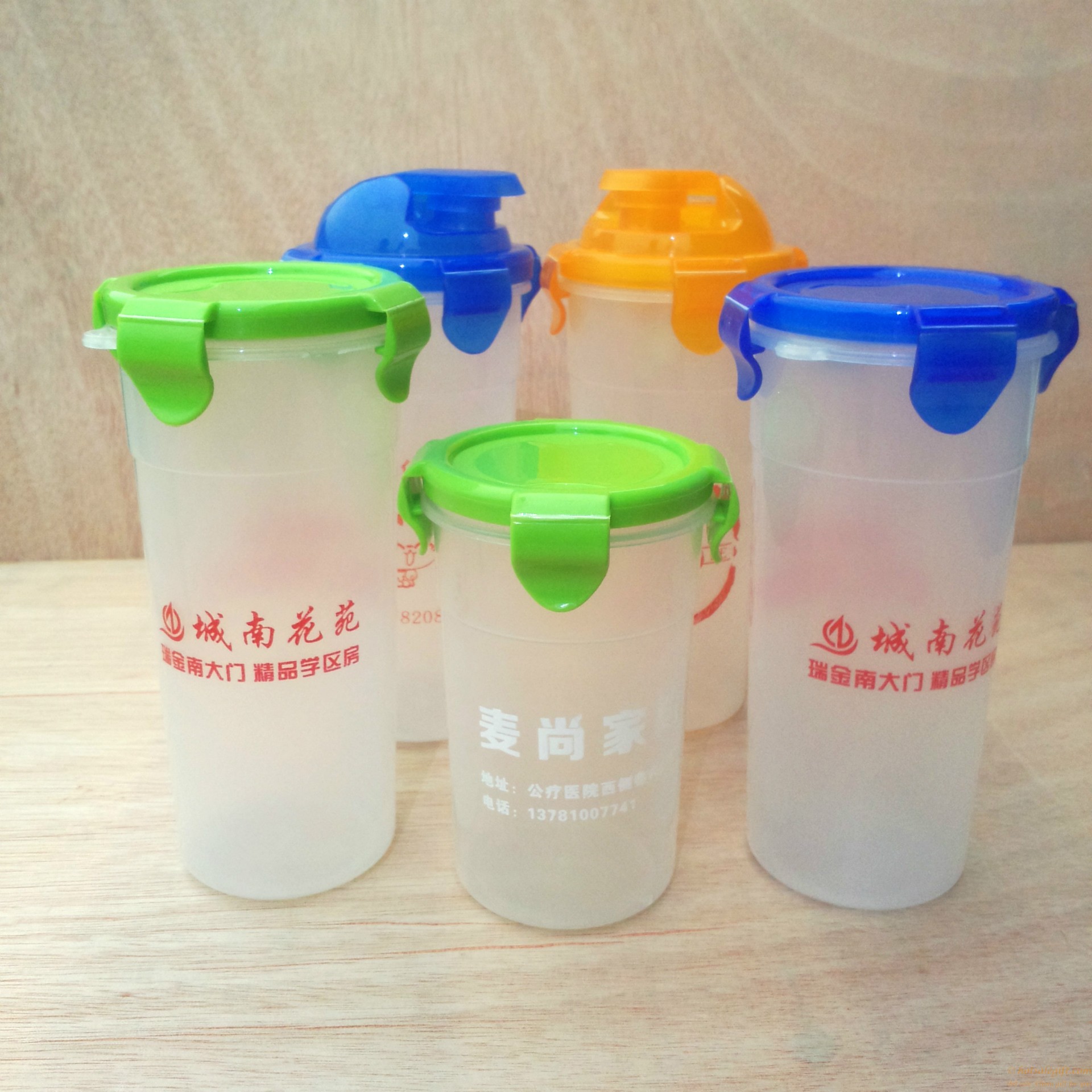 hotsalegift double plastic cups creative promotional gifts advertising water bottle printed logo