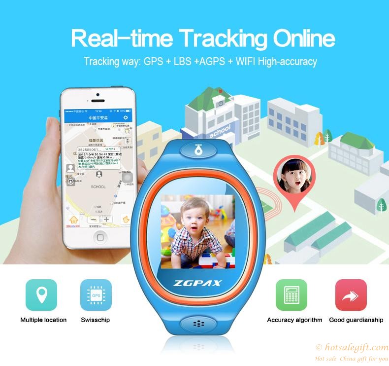 hotsalegift gps tracker smart watch phone children sos location finder wristwatch phone 5
