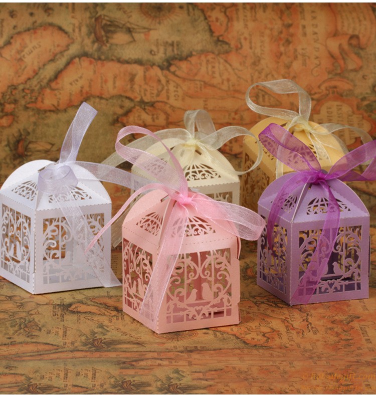 hotsalegift laser hollow paper card wedding candy box