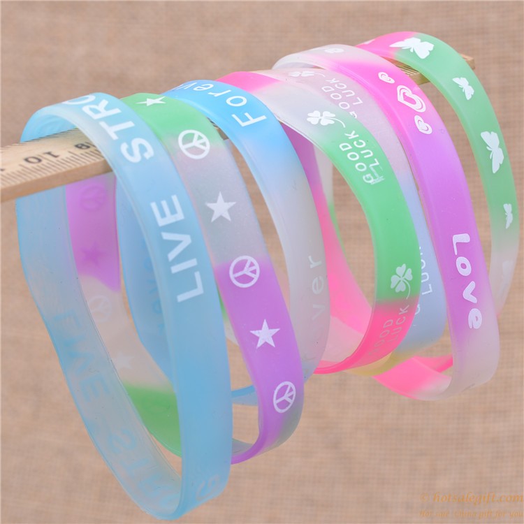 hotsalegift luminous silicone sports bracelet lucky bracelet oem production 3