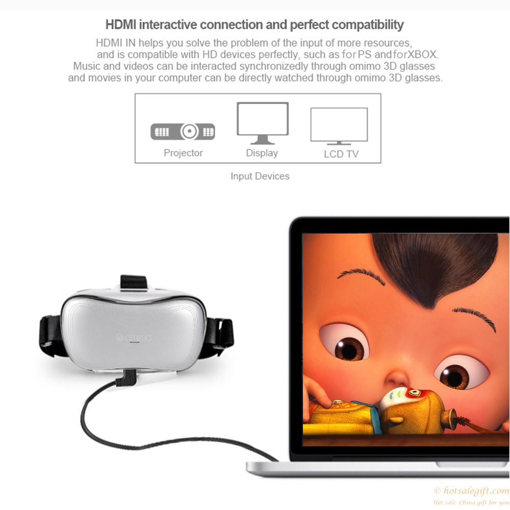 hotsalegift omimo allinone immersive virtual reality vr 3d android video glasses hdmi 1080p hd imax digital display 18