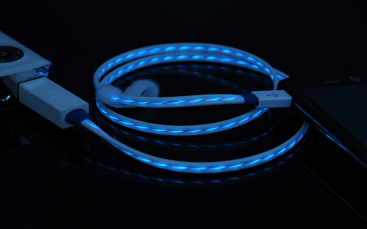 hotsalegift visible flowing charger cable led usb data sync cable iphones samsung micro usb 5