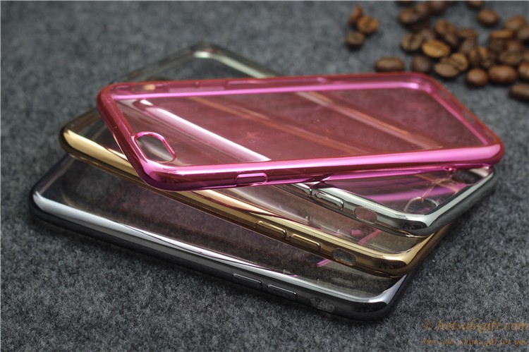 hotsalegift ultrathin transparent plating plastic hard phone case high quality iphone 6