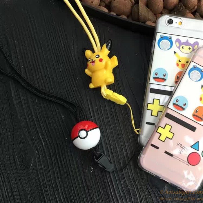 hotsalegift cheap price oem tpu pokemon phone case lanyard pokeball attached 1