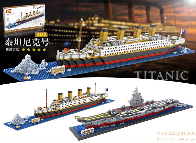 hotsalegift mini plastic titanic childrens creative building blocks educational toys
