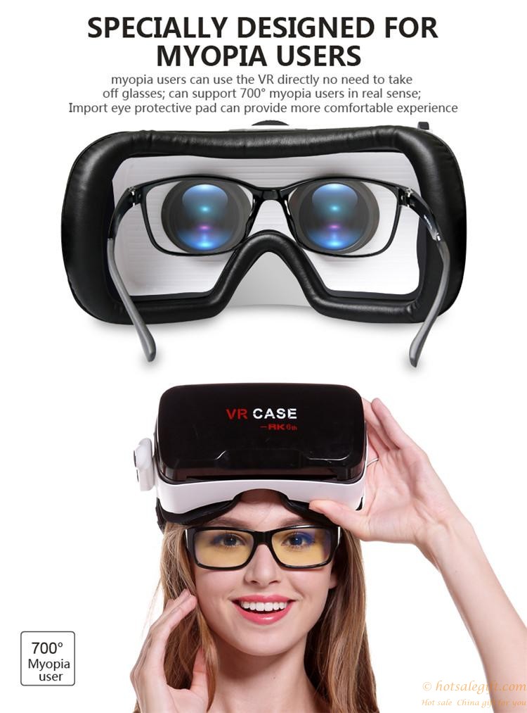hotsalegift vr case rk6th virtual reality 3d glasses vr box helmet smartphones 476 inch 5