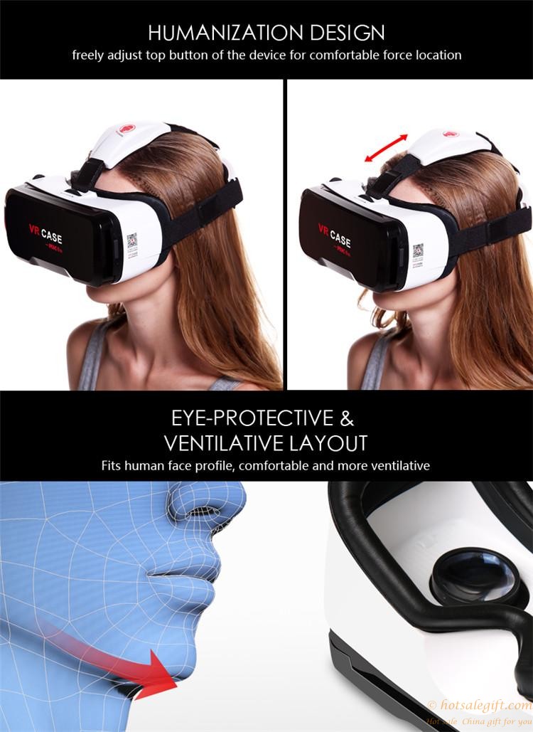 hotsalegift vr case rk6th virtual reality 3d glasses vr box helmet smartphones 476 inch 9