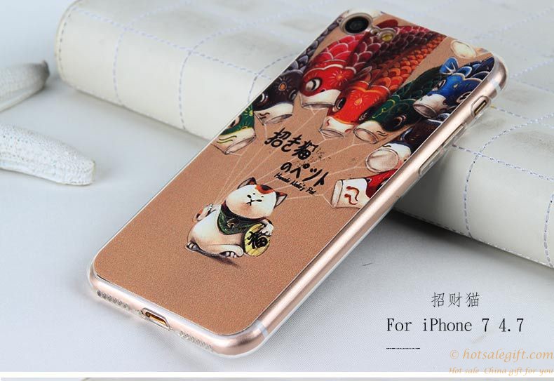 hotsalegift painted relief slim tpu phone case drop resistance iphone 7 7plus 4
