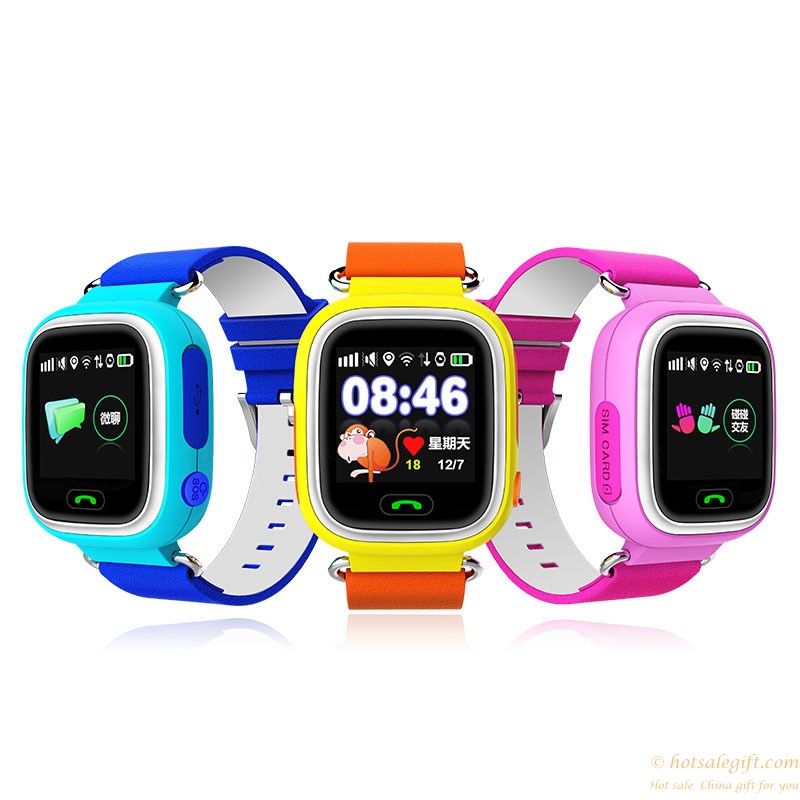 hotsalegift touch screen gps tracker wifi positioning smart watch kids anti lost sos call 1