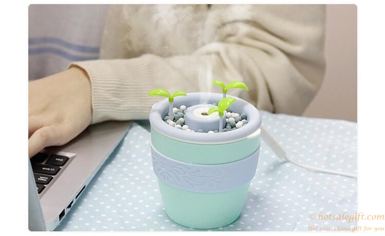 hotsalegift anion potting plant usb mini air humidifier aromatherapy home office car 4