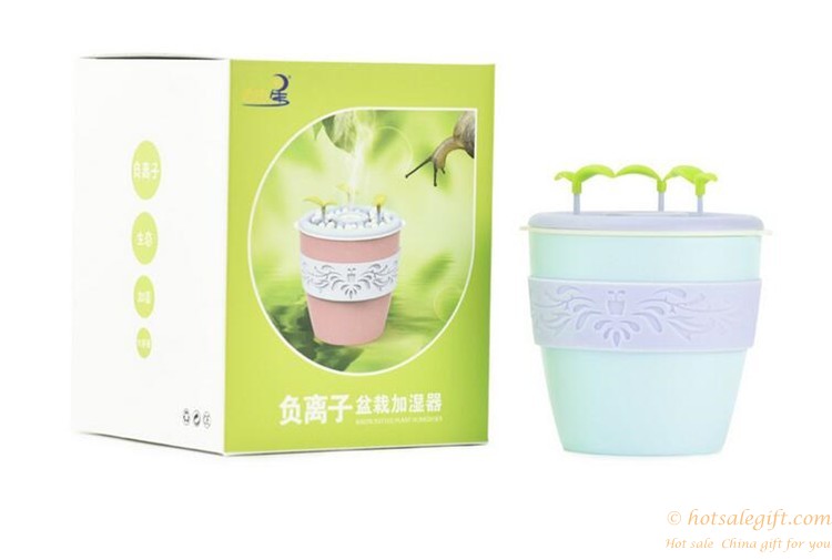 hotsalegift anion potting plant usb mini air humidifier aromatherapy home office car 6