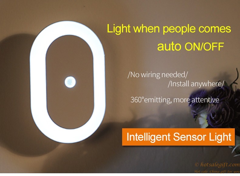 hotsalegift human sensor led night lights wireless motion light sensor induction lamp
