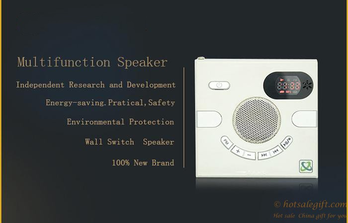 hotsalegift smart home wall switch speaker wall music speaker remote controller fm aux time display 1