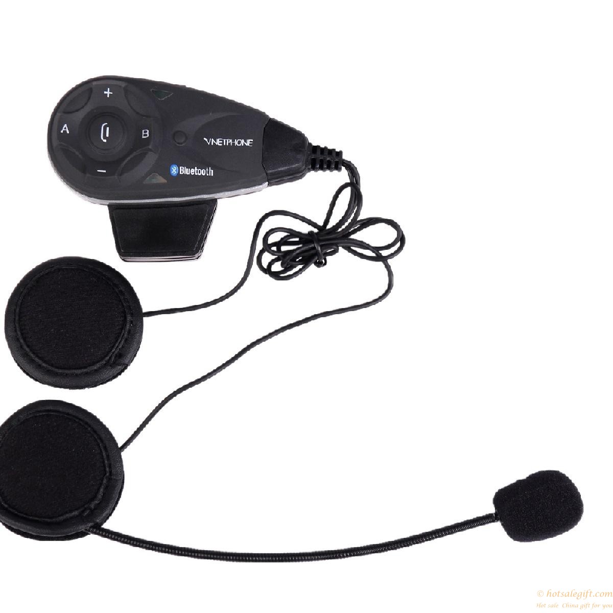 hotsalegift bluetooth intercom interphone motorcycle helmet stereo fm radio headset 5 riders 1200m 4