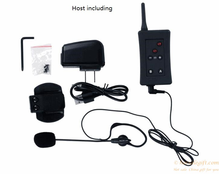hotsalegift full duplex synchronous intercom fm headset bluetooth interphone earphone 4