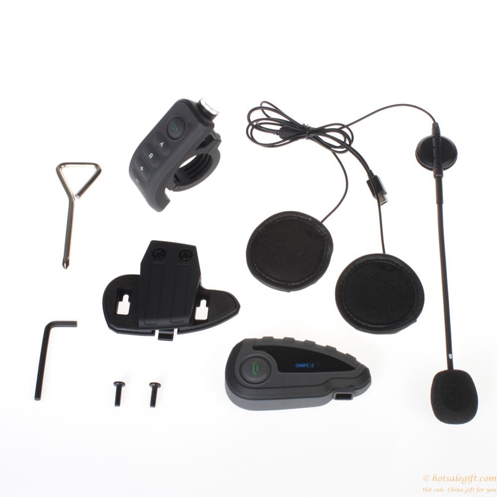 hotsalegift waterproof motorcycle helmet bluetooth fm nfc remote control interphone 5 riders 11