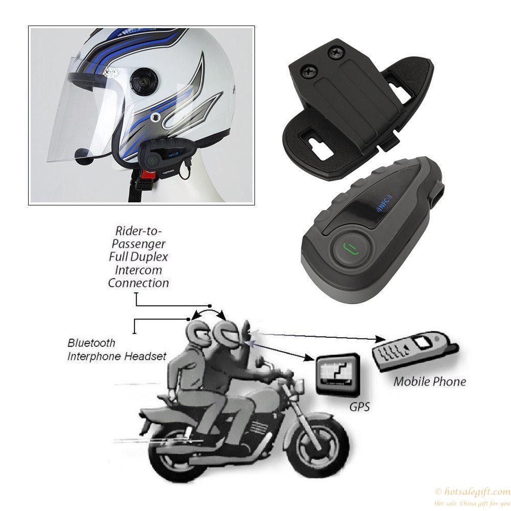 hotsalegift waterproof motorcycle helmet bluetooth fm nfc remote control interphone 5 riders 2