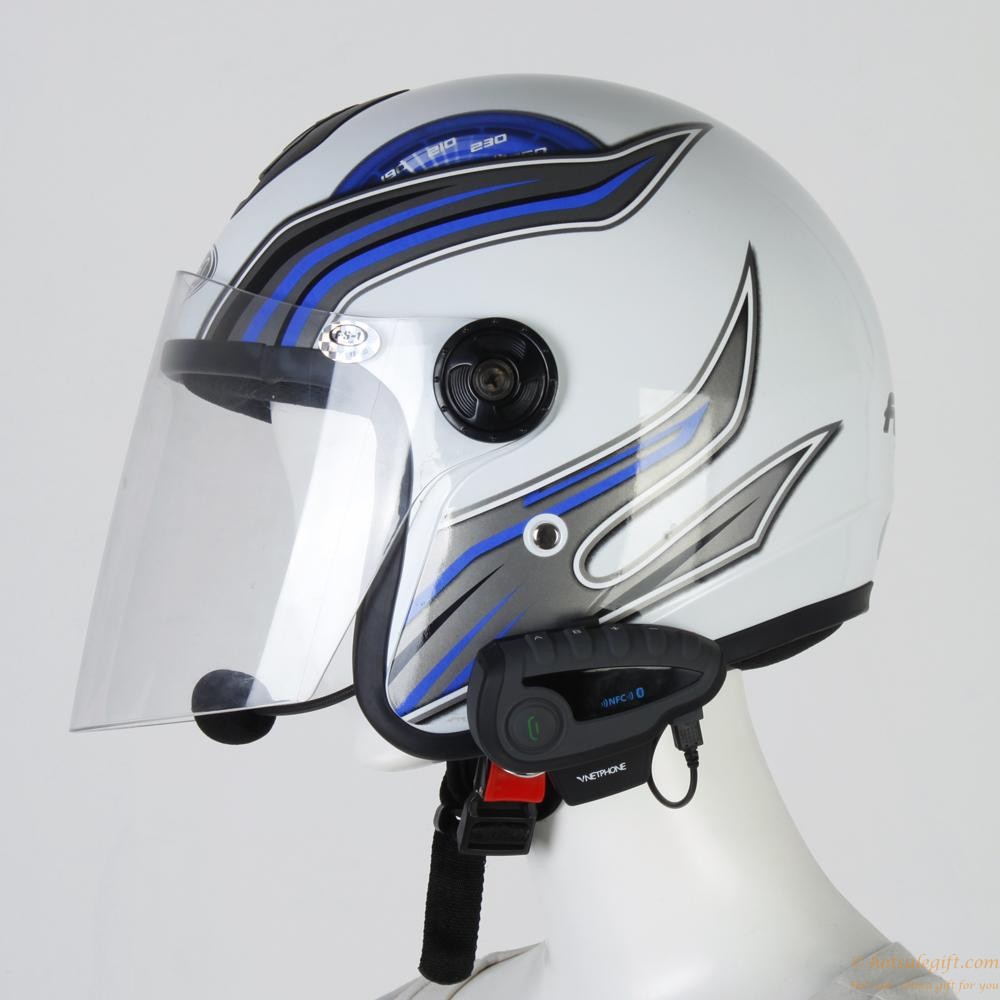 hotsalegift waterproof motorcycle helmet bluetooth fm nfc remote control interphone 5 riders