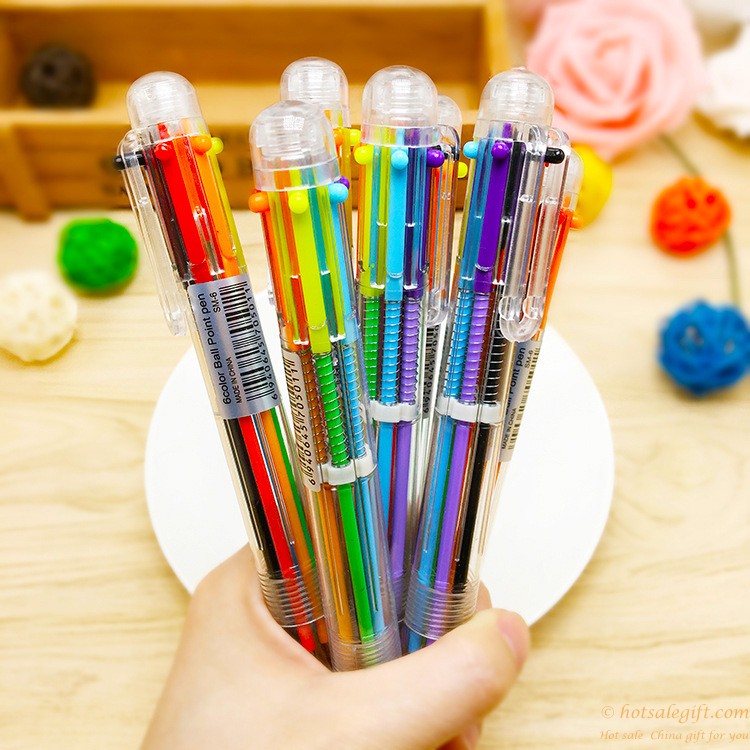 hotsalegift wholesale cheap price 6 colors plastic ballpoint pen