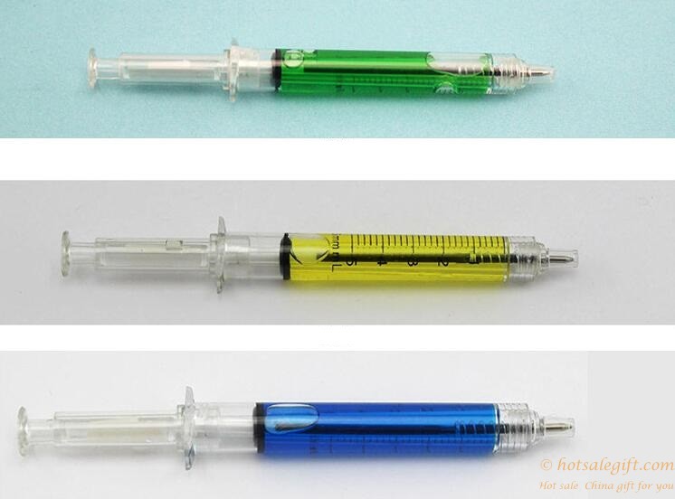 hotsalegift wholesale syringe shape plastic ballpoint pen logo printing