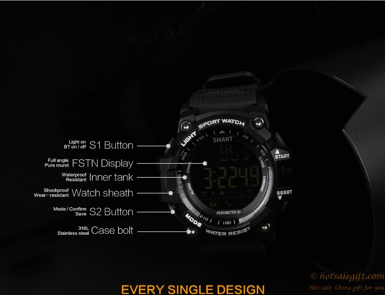 hotsalegift bluetooth smart watch waterproof wristwatch support phone call sms 18
