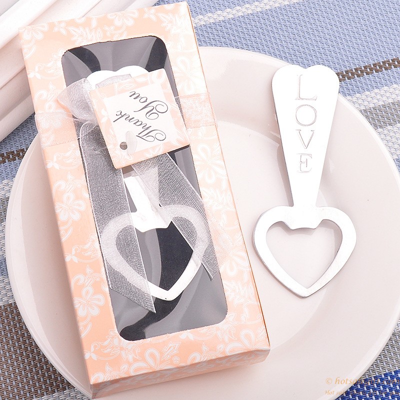 hotsalegift metal love heart shaped bottle opener wedding favors