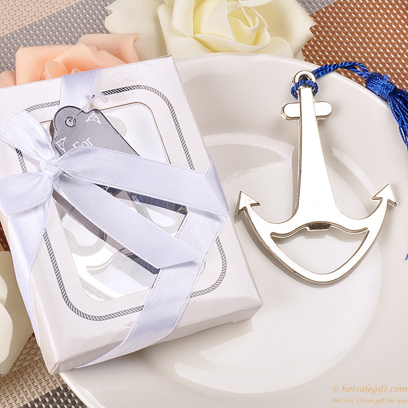 hotsalegift silver metal anchor beer bottle opener wedding favors