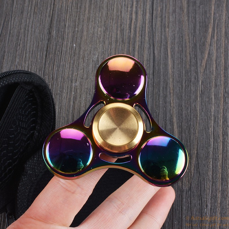 hotsalegift hot sale aluminum metal rainbow fidget spinner relieve stress toy 1