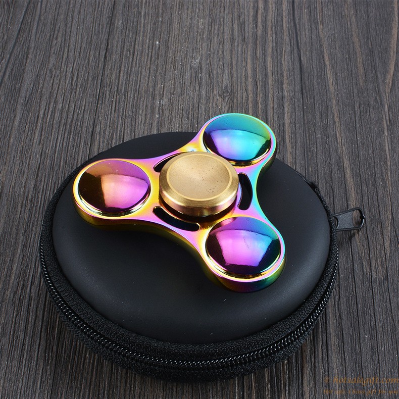 hotsalegift hot sale aluminum metal rainbow fidget spinner relieve stress toy 10