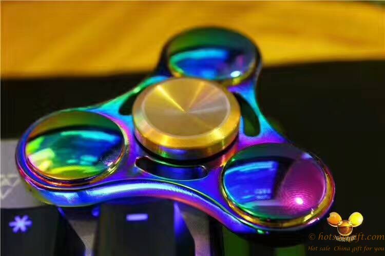 hotsalegift hot sale aluminum metal rainbow fidget spinner relieve stress toy 9