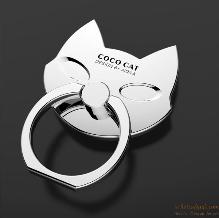 hotsalegift cartoon cat shaped metal finger ring holder 2
