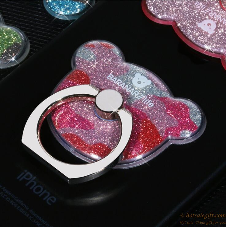 hotsalegift cute shining bear finger ring stand mobile phone stand holder 2