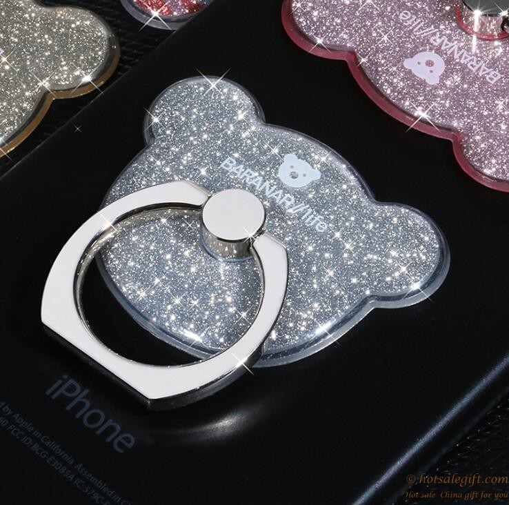 hotsalegift cute shining bear finger ring stand mobile phone stand holder 3