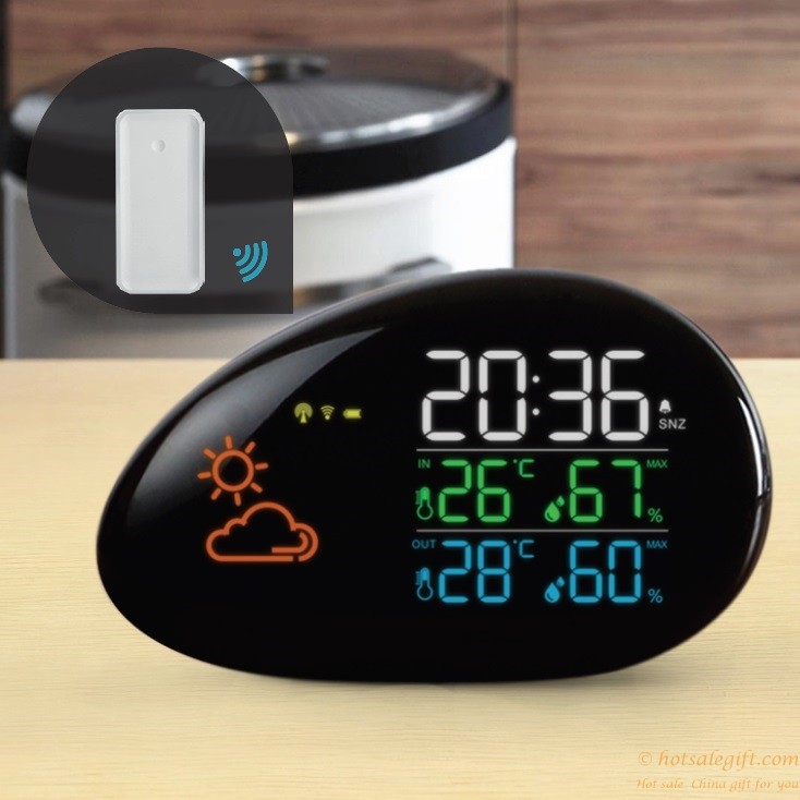 hotsalegift indoor remote lcd display wireless temperature humidity sensor 1