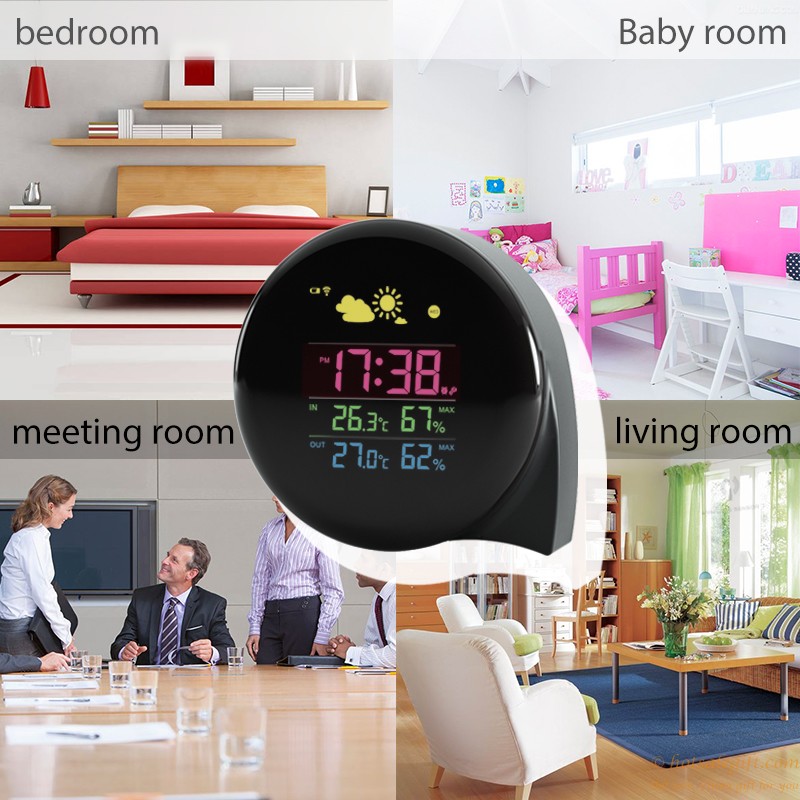 hotsalegift multi function home thermometer night vision electronic temperature and humidity meter 2
