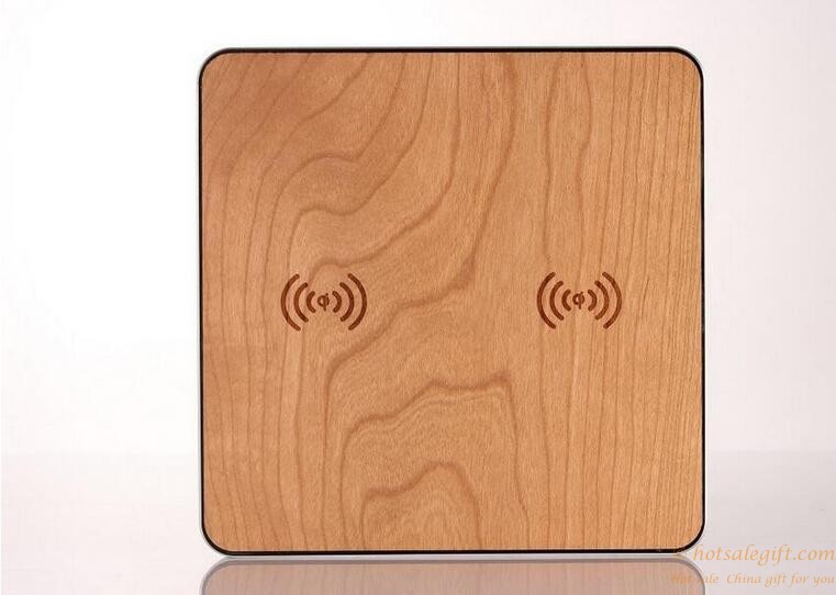 hotsalegift 10w 2 coils wooden qi wireless charger37