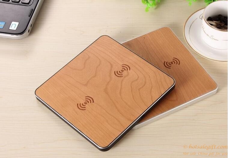 hotsalegift 10w 2 coils wooden qi wireless charger41