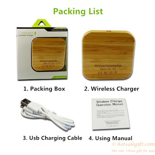 hotsalegift wooden qi wireless charger pad47778